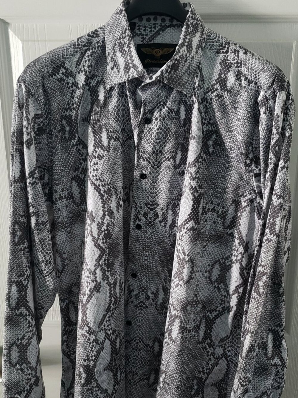 MENS PREMIERE SNAKE PRINT SLIM FIT SHIRT SIZE XL